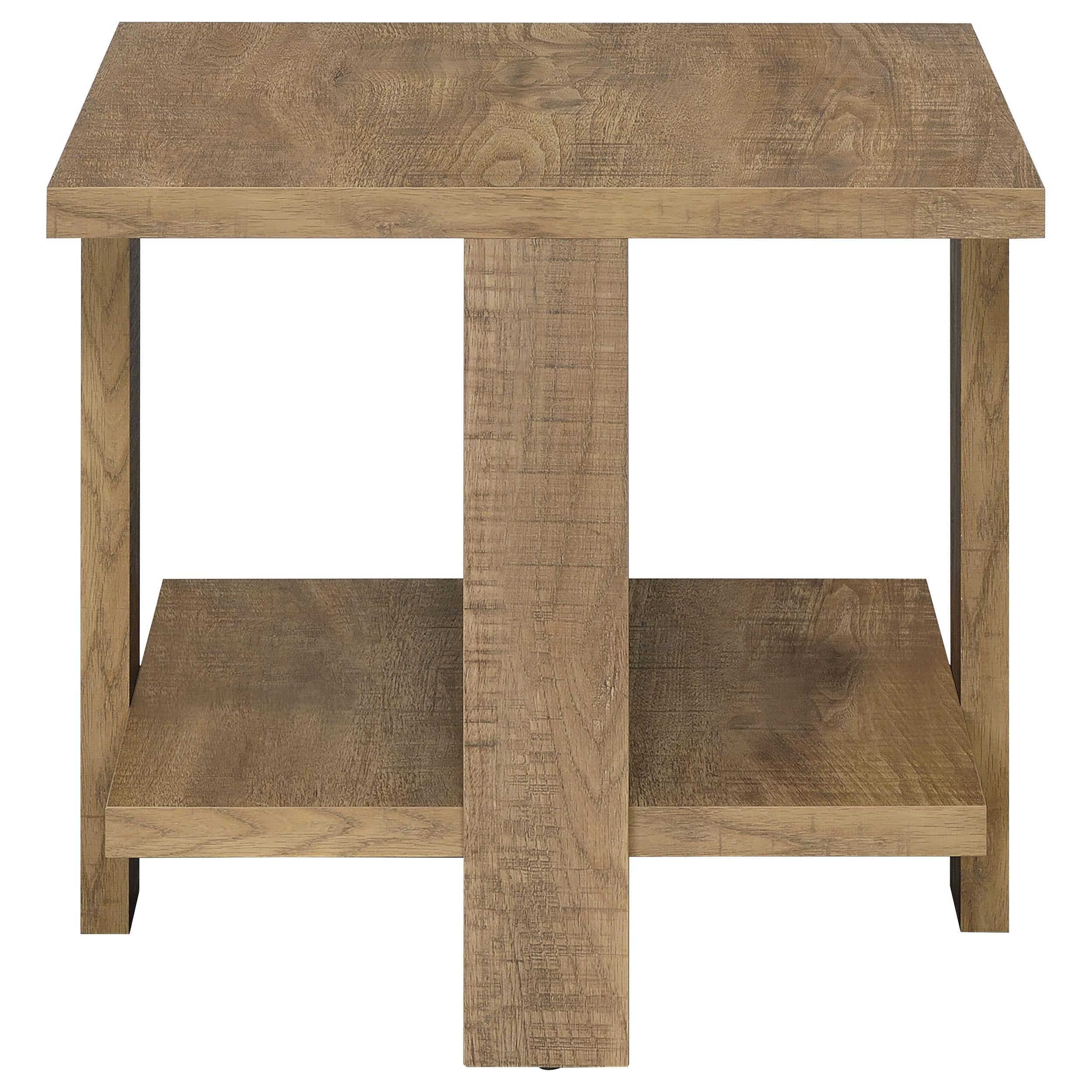 Dawn Square Engineered Wood End Table Mango Brown