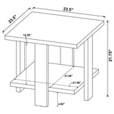 Mesa auxiliar de madera de ingeniería Dawn Square en color marrón mango