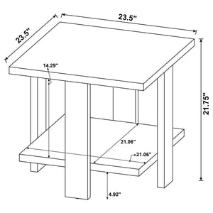 Mesa auxiliar de madera de ingeniería Dawn Square en color marrón mango