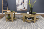Dawn 2-piece Round Coffee and End Table Set Mango Brown