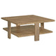Mesa de centro cuadrada de madera de ingeniería Dawn en color marrón mango
