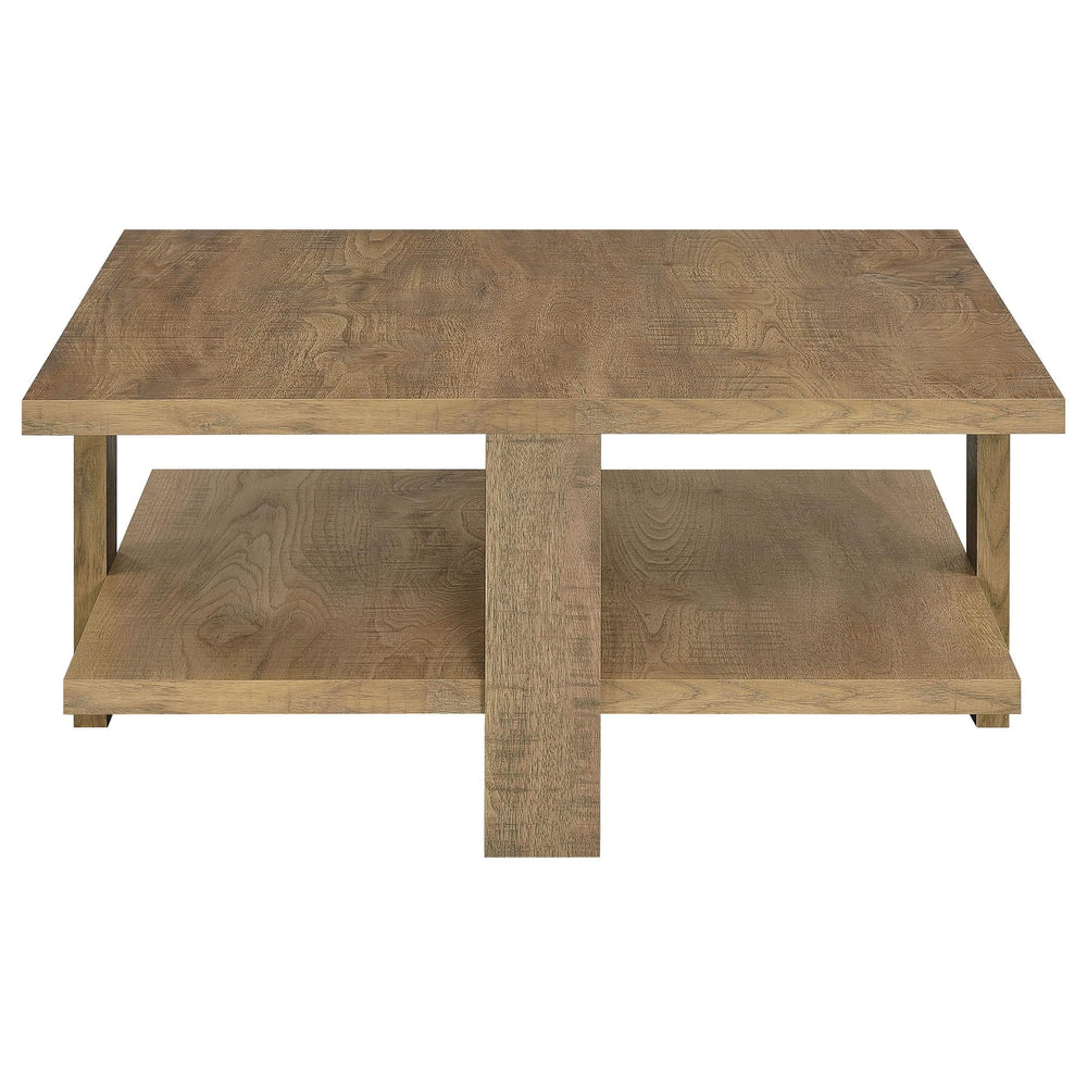 Mesa de centro cuadrada de madera de ingeniería Dawn en color marrón mango