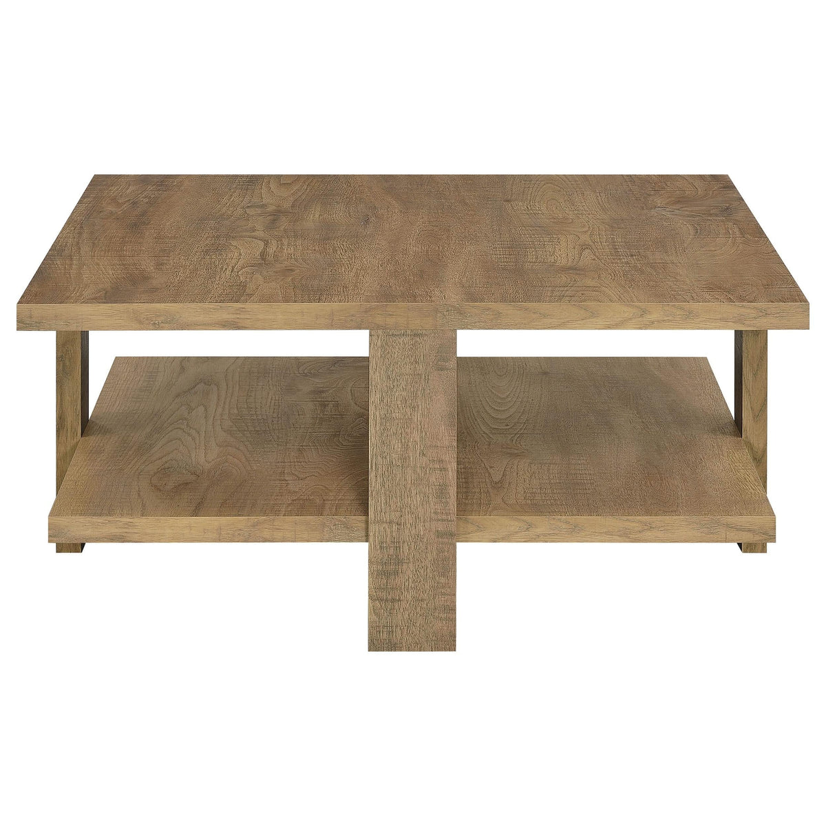 Mesa de centro cuadrada de madera de ingeniería Dawn en color marrón mango