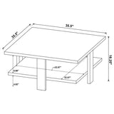 Mesa de centro cuadrada de madera de ingeniería Dawn en color marrón mango