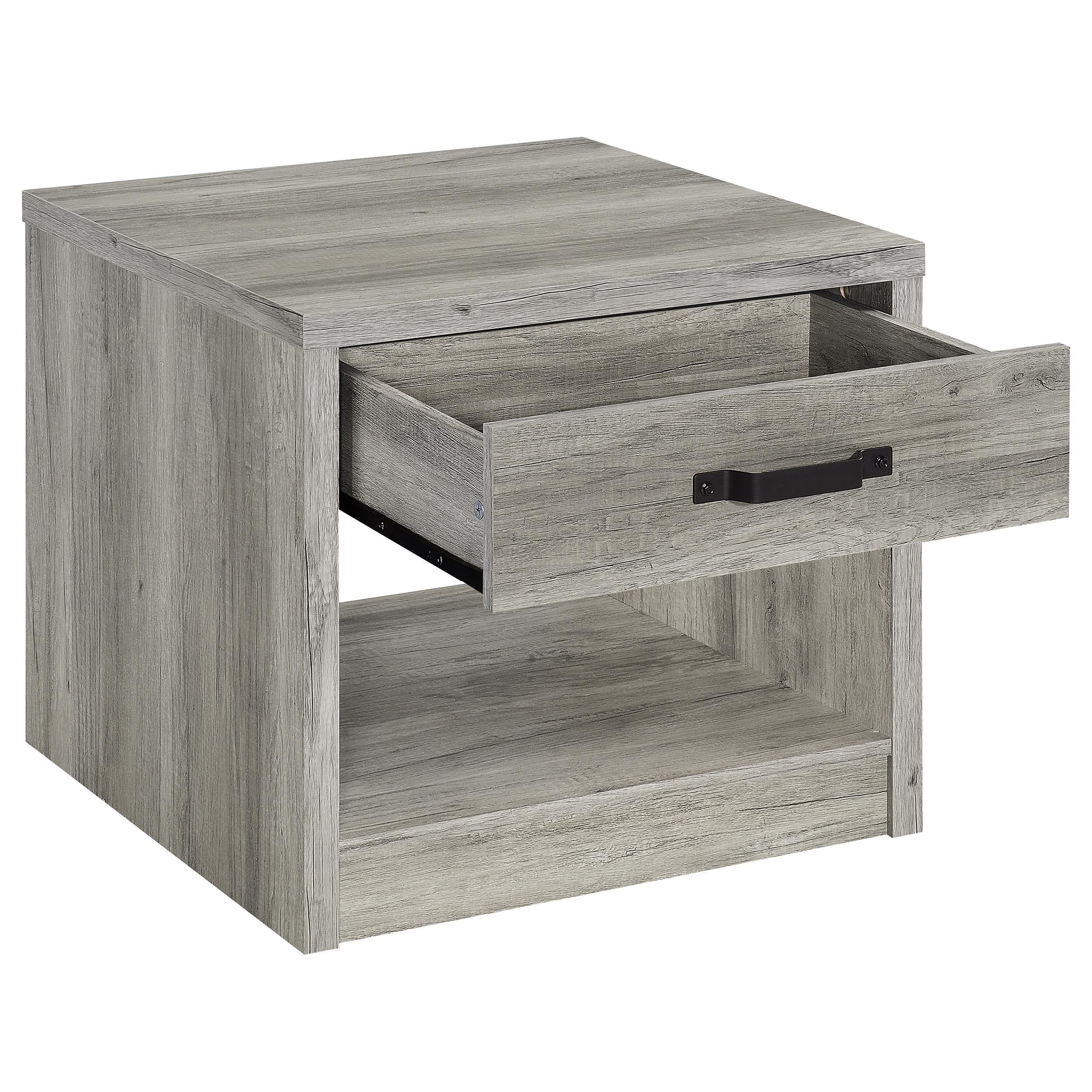 Felix 1-drawer Engineered Wood Side End Table Grey Driftwood