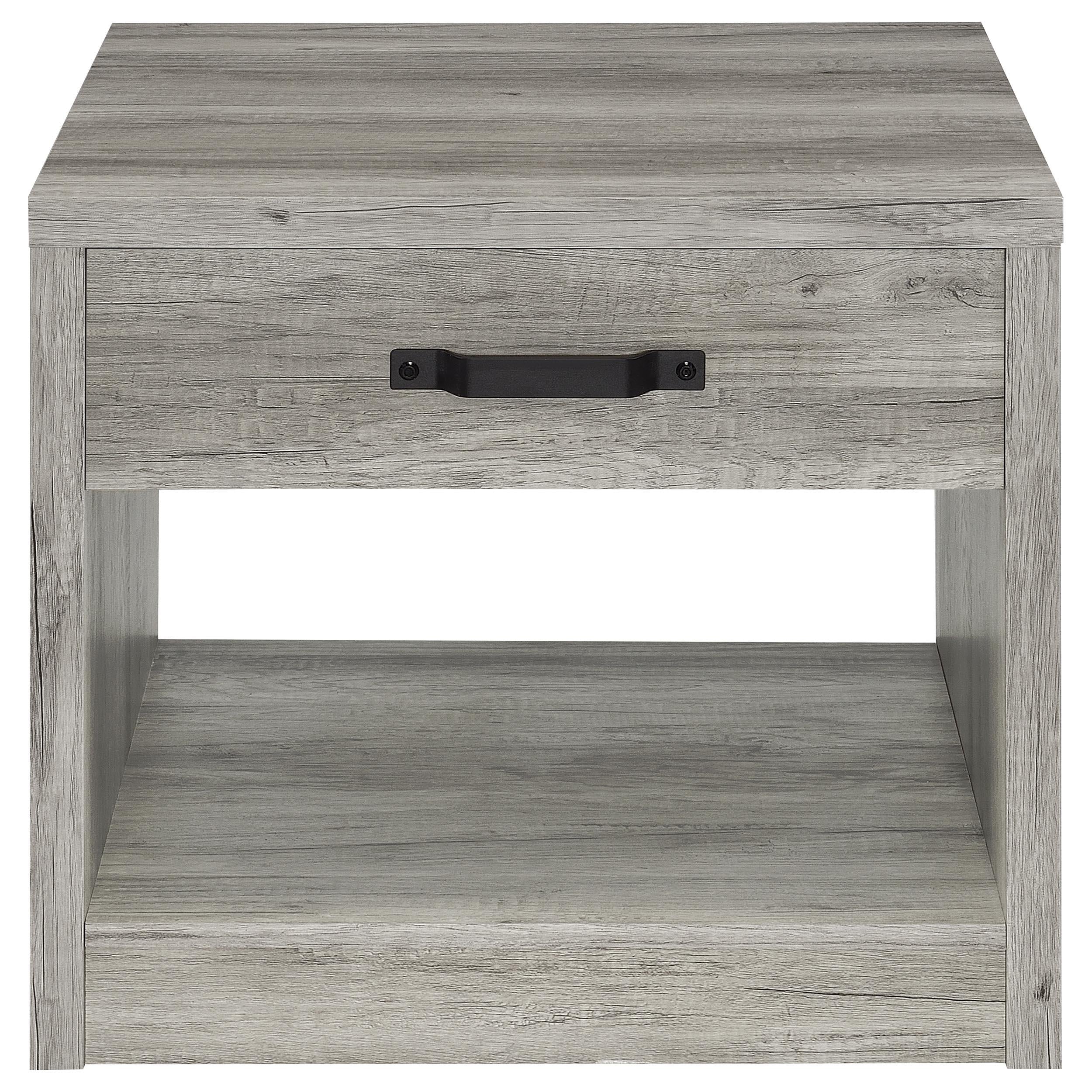 Felix 1-drawer Engineered Wood Side End Table Grey Driftwood