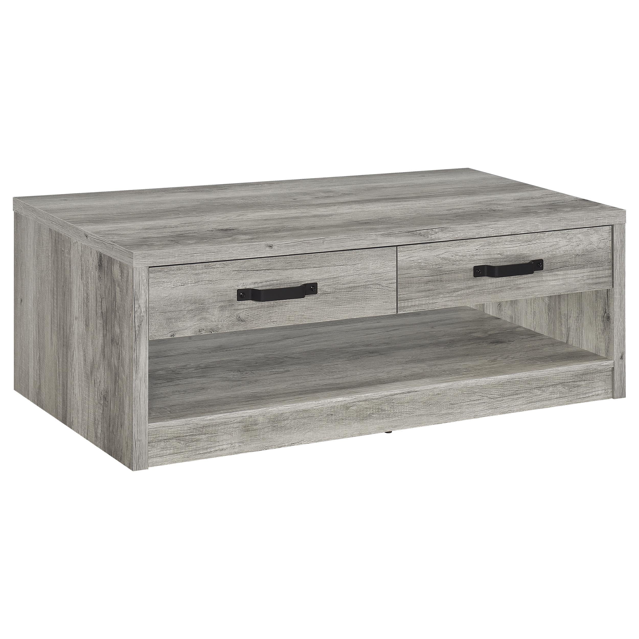 Felix 2-drawer Engineered Wood Coffee Table Grey Driftwood