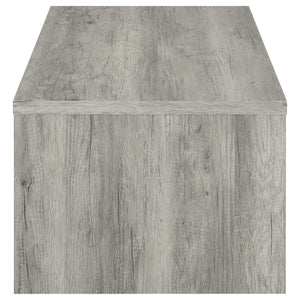 Mesa de centro Felix de madera de ingeniería con 2 cajones, color gris Driftwood