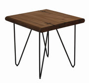 Square Wood Top End Table Natural Honey