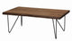 Mesa de centro con patas de horquilla en color miel natural y bronce