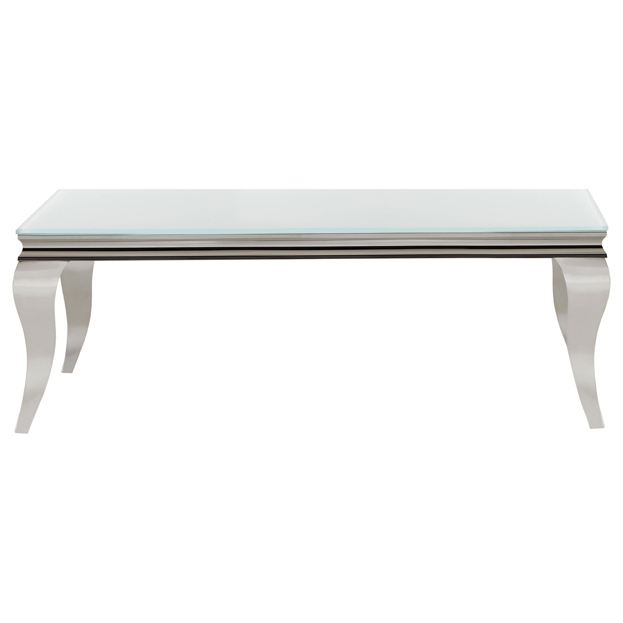 Carone 2-piece Glass Top Coffee and End Table Set White