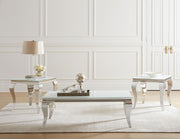 Carone 3-piece Glass Top Coffee and End Table Set White