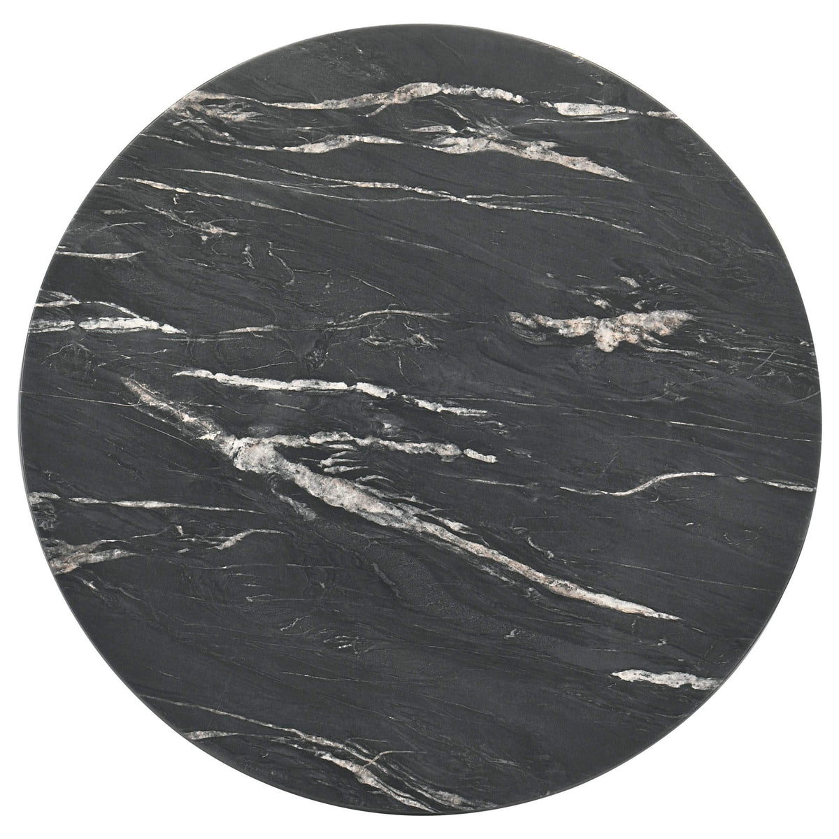 Mesa de centro redonda SmartTop Skylark con efecto mármol, color negro