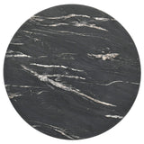 Mesa de centro redonda SmartTop Skylark con efecto mármol, color negro