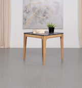 Mesa auxiliar cuadrada SmartTop Polaris gris y roble claro