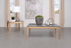Mesa de centro rectangular SmartTop Polaris gris y roble claro