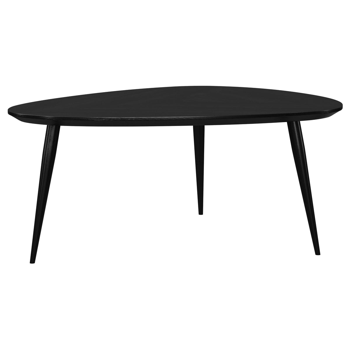 Mesa de centro triangular Odessa de madera maciza negra