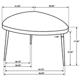 Mesa de centro triangular Odessa de madera maciza negra