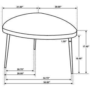 Mesa de centro triangular Odessa de madera maciza negra