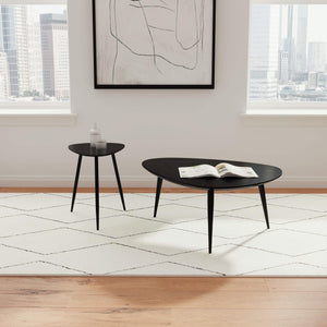 Mesa de centro triangular Odessa de madera maciza negra