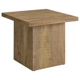 Mesa auxiliar cuadrada de madera de ingeniería Devar en color marrón mango
