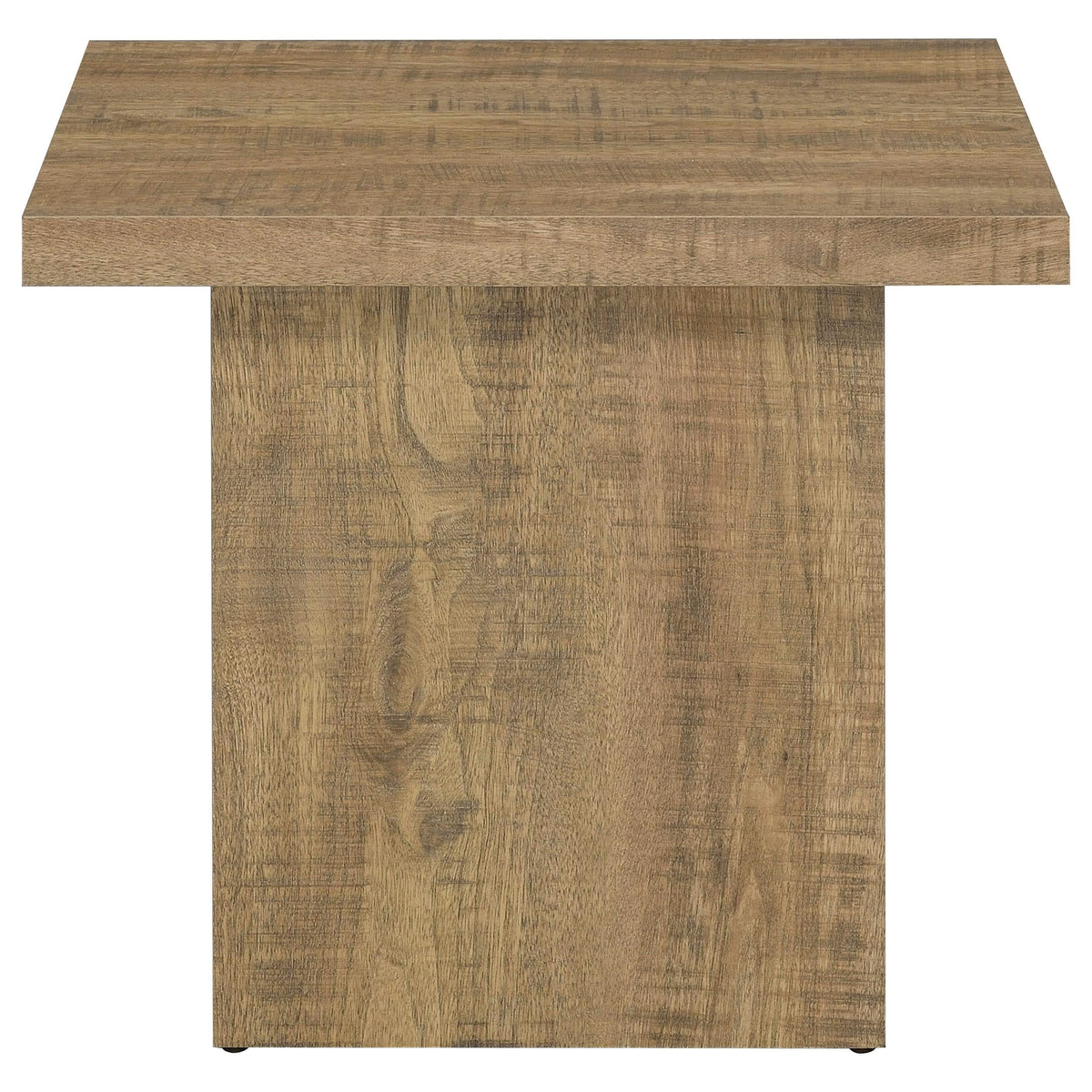 Mesa auxiliar cuadrada de madera de ingeniería Devar en color marrón mango