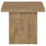 Mesa auxiliar cuadrada de madera de ingeniería Devar en color marrón mango