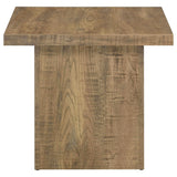 Mesa auxiliar cuadrada de madera de ingeniería Devar en color marrón mango