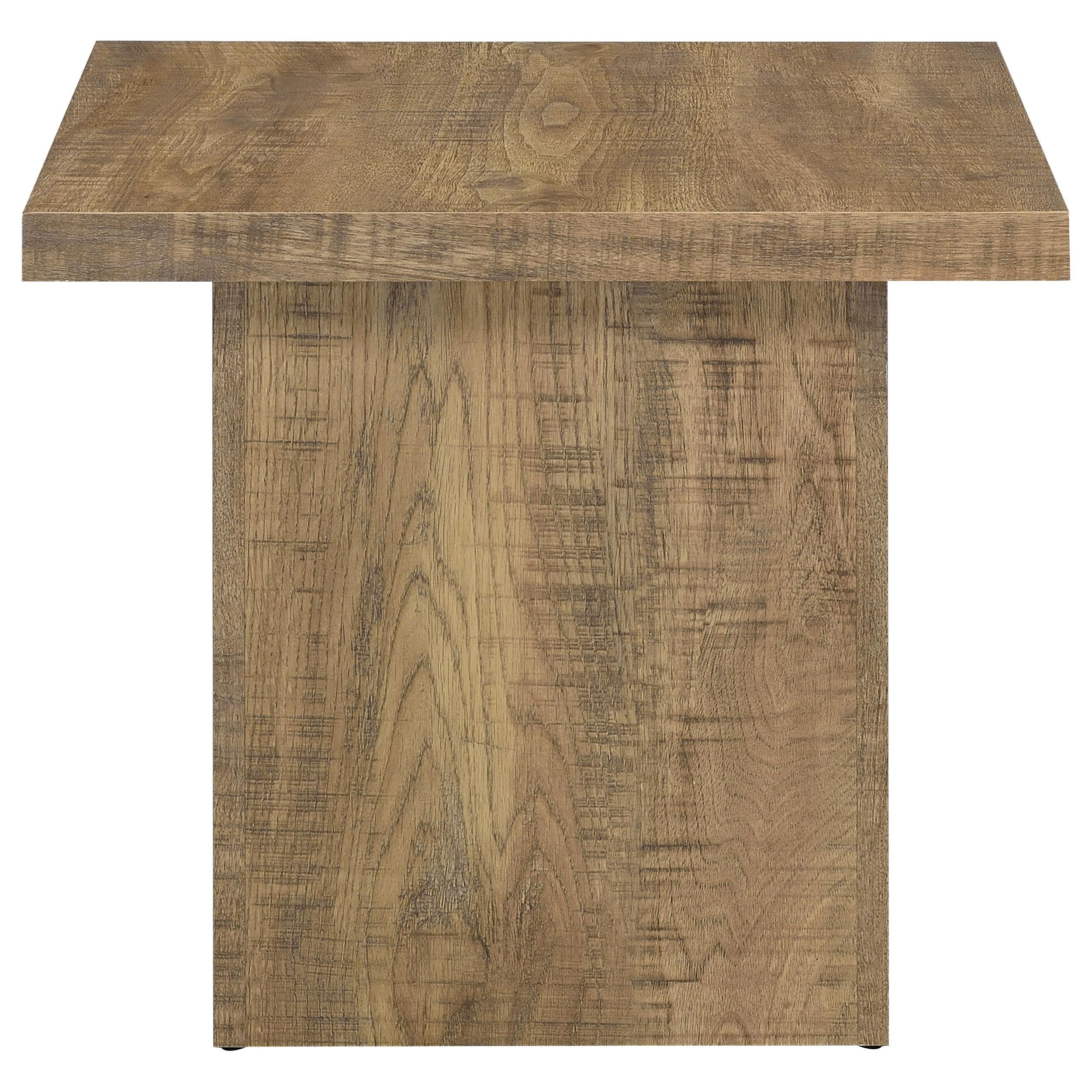 Devar Square Engineered Wood End Table Mango Brown