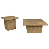 Juego de mesa de centro y auxiliar cuadrada de 2 piezas Devar Mango