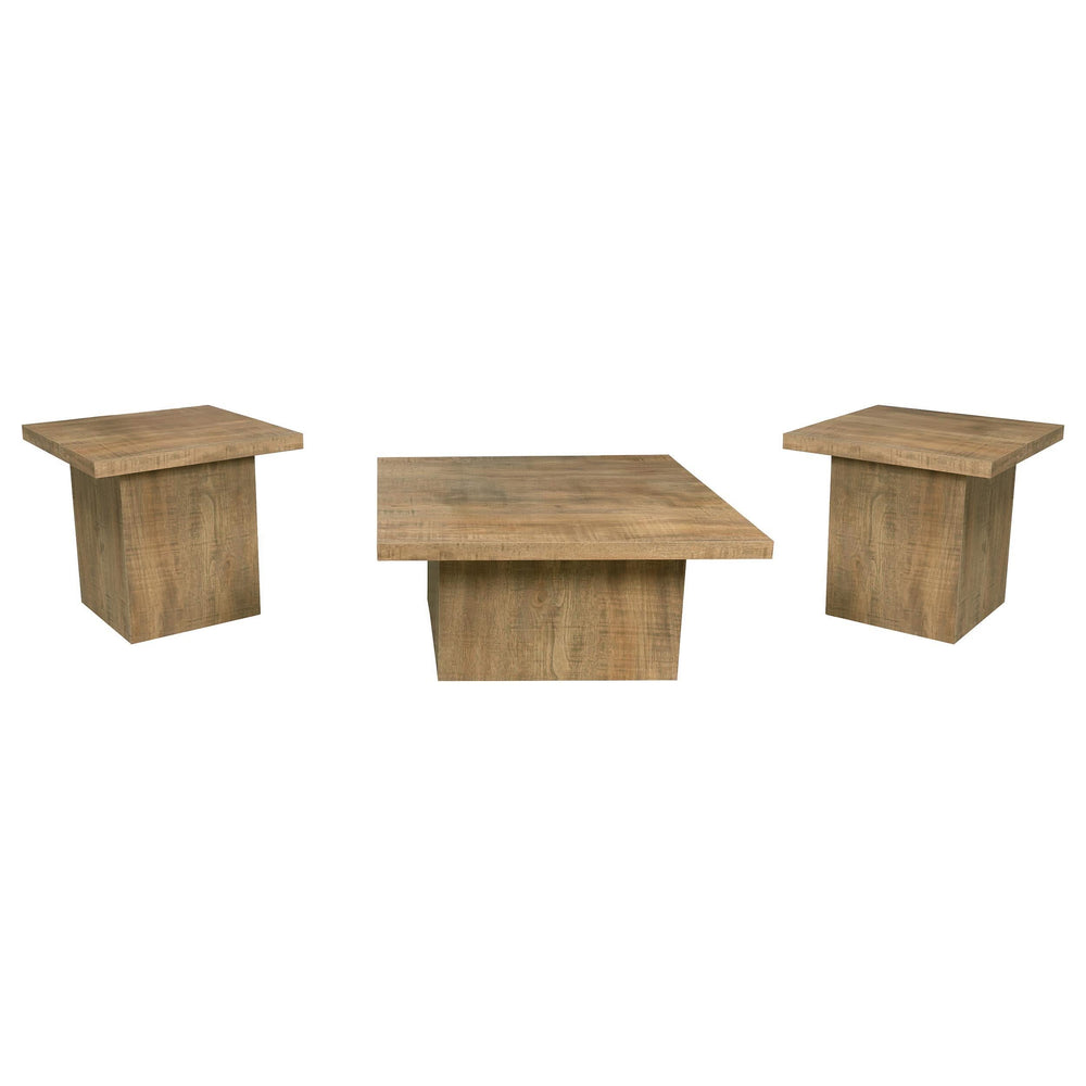 Juego de mesa de centro y auxiliar cuadrada de 3 piezas Devar Mango