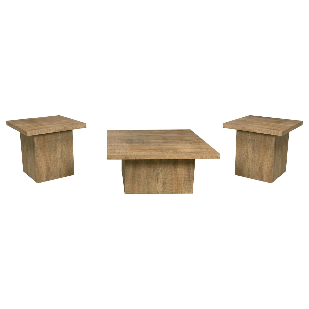 Juego de mesa de centro y auxiliar cuadrada de 3 piezas Devar Mango