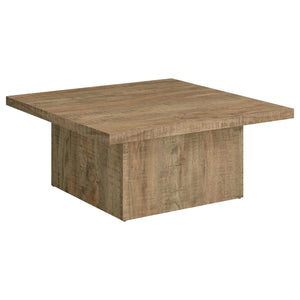 Mesa de centro cuadrada de madera de ingeniería Devar en color marrón mango