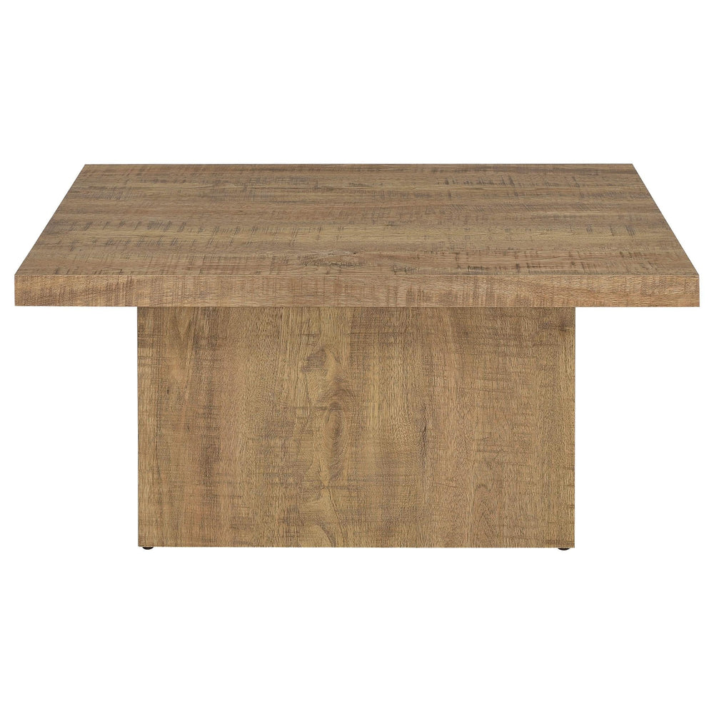 Mesa de centro cuadrada de madera de ingeniería Devar en color marrón mango