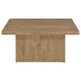 Mesa de centro cuadrada de madera de ingeniería Devar en color marrón mango
