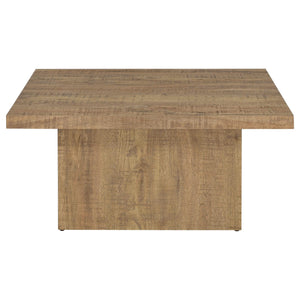 Mesa de centro cuadrada de madera de ingeniería Devar en color marrón mango