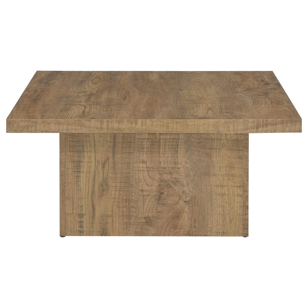 Mesa de centro cuadrada de madera de ingeniería Devar en color marrón mango