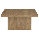 Mesa de centro cuadrada de madera de ingeniería Devar en color marrón mango