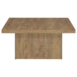 Mesa de centro cuadrada de madera de ingeniería Devar en color marrón mango