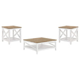 Hollis 3-piece Square Coffee and End Table Set White