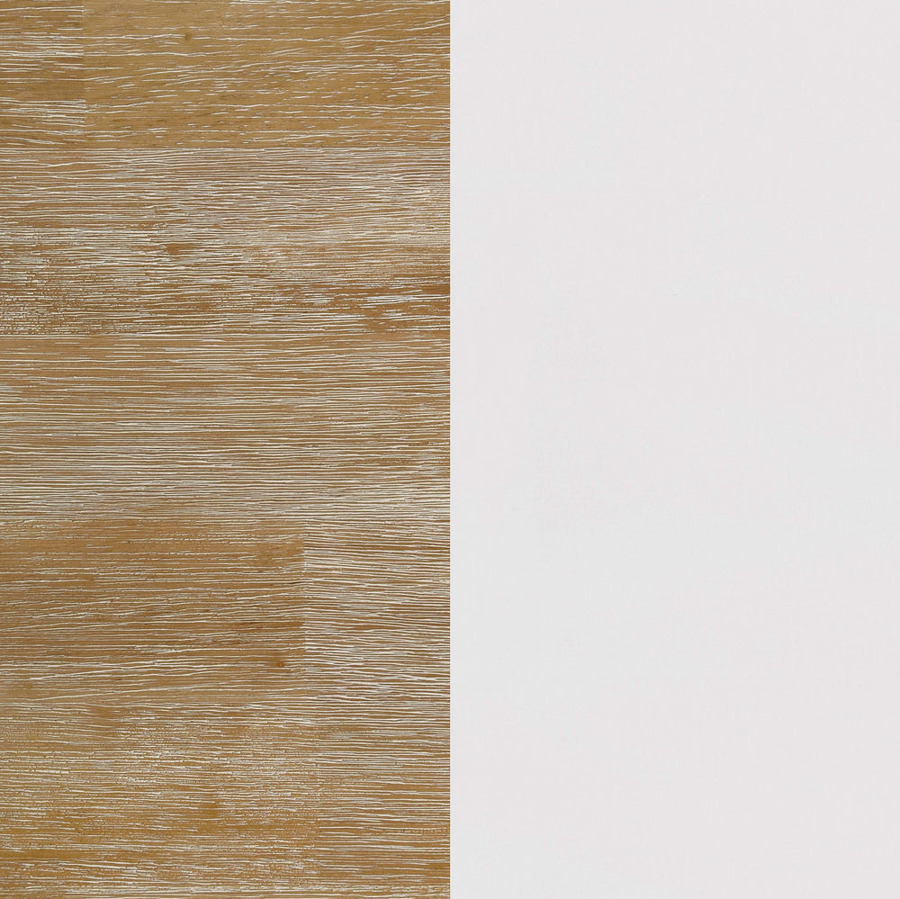 Mesa de centro cuadrada de madera Hollis con estante en marrón y blanco
