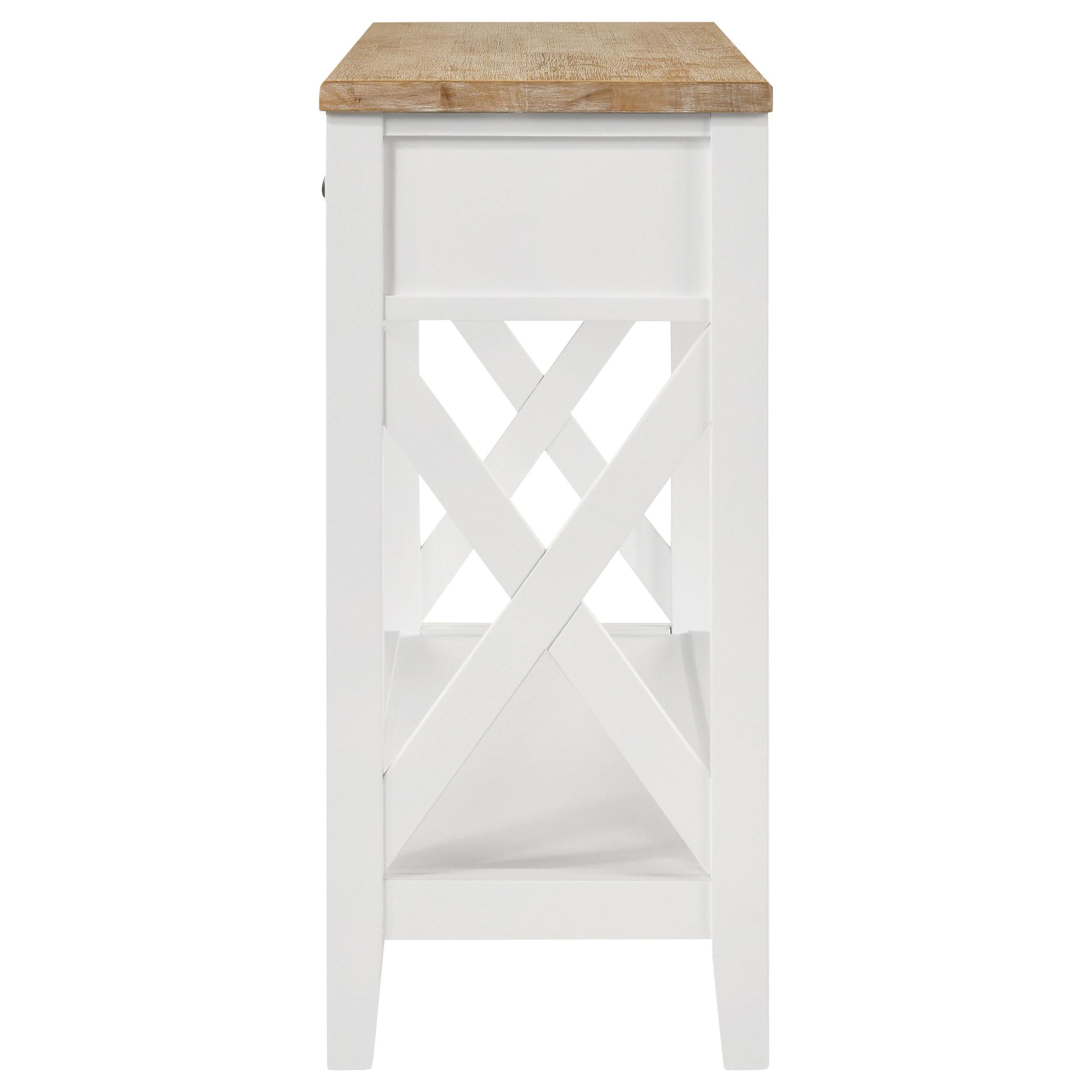 Hollis 2-drawer Wood Entryway Console Table Brown and White