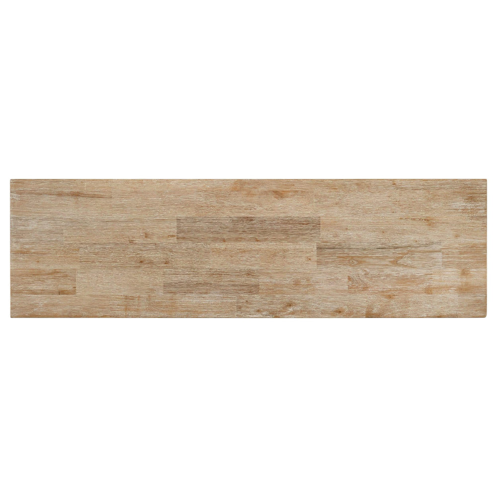 Consola de entrada de madera Hollis con dos cajones, marrón y blanco