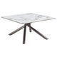 Mesa de centro Carvell cuadrada con superficie de piedra sinterizada Mirage White