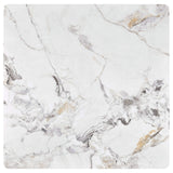 Mesa de centro Carvell cuadrada con superficie de piedra sinterizada Mirage White