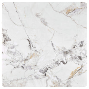 Mesa de centro Carvell cuadrada con superficie de piedra sinterizada Mirage White