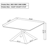 Mesa de centro Carvell cuadrada con superficie de piedra sinterizada Mirage White