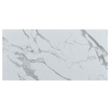 Juego de mesa de centro Clark de 3 piezas con superficie de mármol sintético, color blanco