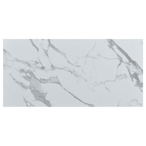 Juego de mesa de centro Clark de 3 piezas con superficie de mármol sintético, color blanco