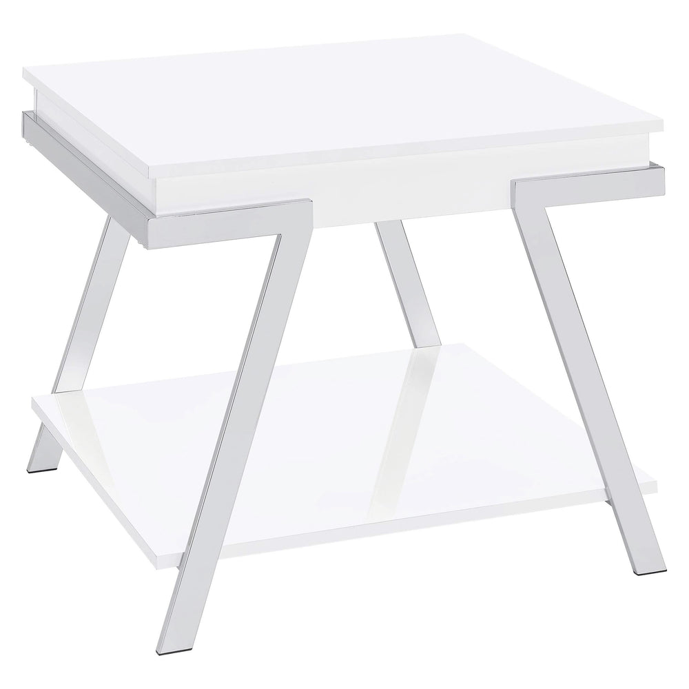 Marcia Rectangular Side End Table White High Gloss